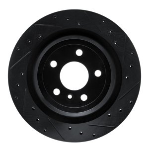 Mercedes-Benz GLE300D Brake Rotor (1) - Rear Right - R1 Concepts - Drilled & Slotted - Black - `12-`19